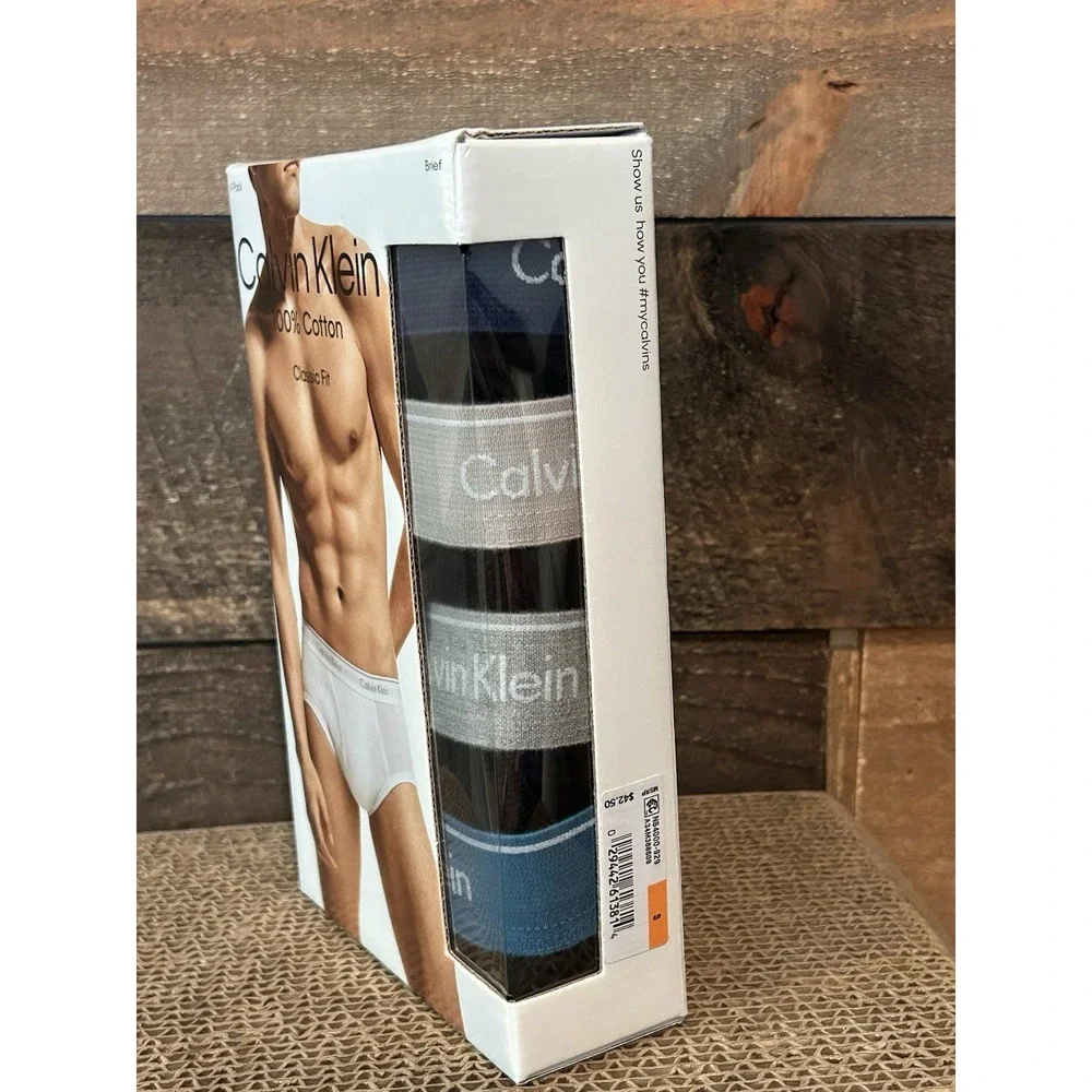 Calvin Klein Classic Fit Brief Black‎ Men's Size Small 4 Pack New